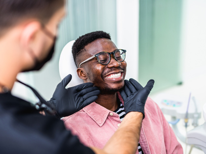 Man smiling in the dental chair