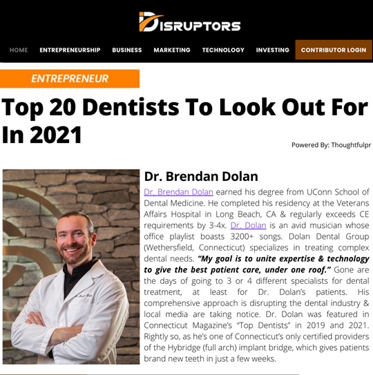 Disruptors Top Dentist Article
