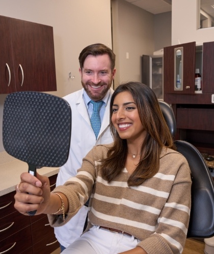doctor smiling with patient