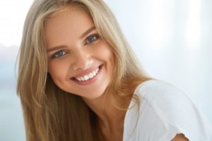 beautiful woman showing perfect teeth