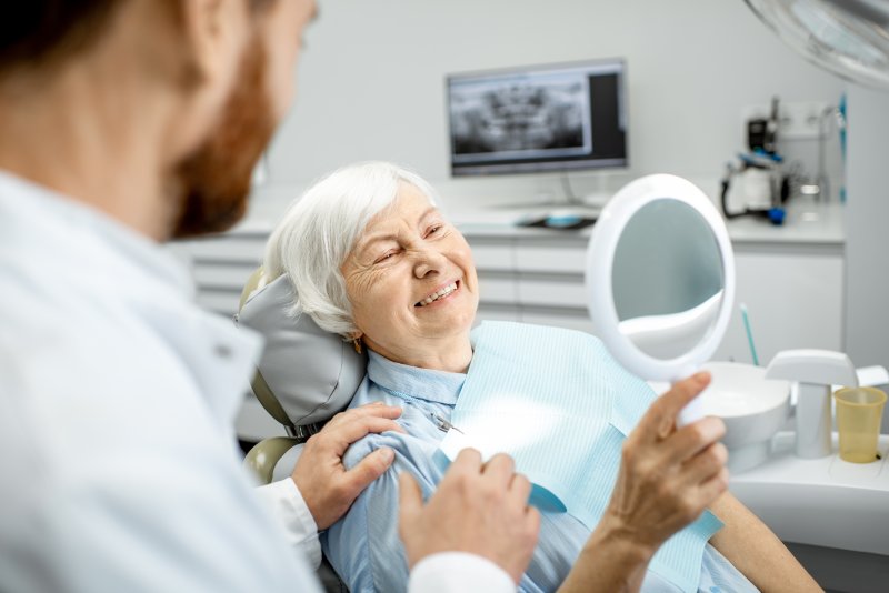 Mature woman at dental appointment